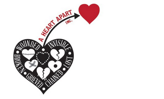 A HEART APART INC. WOUNDED INVISIBLE LOST CHAINED GREIVED BROKEN logo