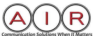 A I R COMMUNICATION SOLUTIONS WHEN IT MATTERS logo