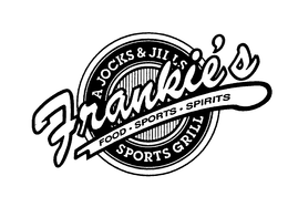 A JOCKS & JILLS FRANKIE'S FOOD-SPORTS-SPIRITS SPORTS GRILL logo