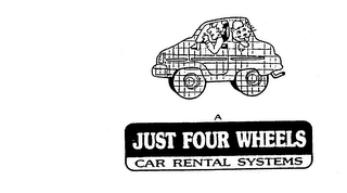A JUST FOUR WHEELS CAR RENTAL SYSTEMS logo