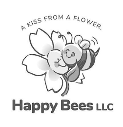 A KISS FROM A FLOWER. HAPPY BEES LLC logo