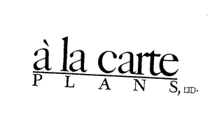 A LA CARTE PLANS, LTD. logo