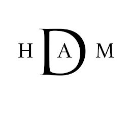 A LARGE LETTER D, AND THE LETTERS H, A, AND M COMING ACROSS HORIZONTALLY THROUGH THE LARGE LETTER D logo