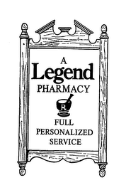 A LEGEND PHARMACY FULL PERSONALIZED SERVICE RX logo