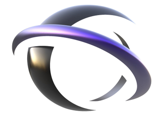 A LOGO OF INTERLOCKING RINGS COMPOSED OF BLACK, SILVER AND PURPLE RINGS, LOOKING IN APPEARANCE LIKE A GLOBE. logo