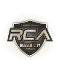 A MCMILLEN COMPANY RCA RUBBER CITY ARMORY logo