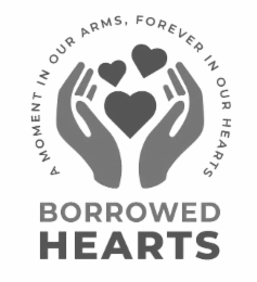 A MOMENT IN OUR ARMS, FOREVER IN OUR HEARTS BORROWED HEARTS logo