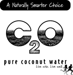 A NATURALLY SMARTER CHOICE C2O PURE COCONUT WATER LIVE WISE. LIVE WELL. logo