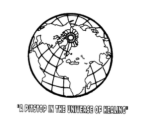 "A PITSTOP IN THE UNIVERSE OF HEALING" logo