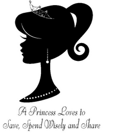 A PRINCESS LOVES TO SAVE, SPEND WISELY AND SHARE logo