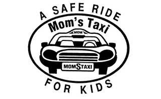 A SAFE RIDE FOR KIDS MOM'S TAXI MOM MOMSTAXI logo