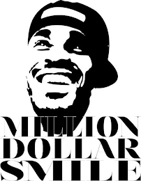 A SILHOUETTE OF A MAN SMILING WITH A HAT AND MILLION DOLLAR SMILE WRITTEN BELOW logo