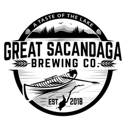 A TASTE OF THE LAKE GREAT SACANDAGA BREWING CO. EST 2018 logo
