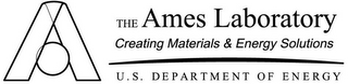 A THE AMES LABORATORY CREATING MATERIAL& ENERGY SOLUTIONS U.S. DEPARTMENT OF ENERGY logo