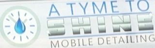 A TYME TO SHINE MOBILE DETAILING. CLOCK, TEAR DROP WITH HANDS logo