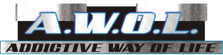 A. W. O. L . ADDICTIVE WAY OF LIFE logo