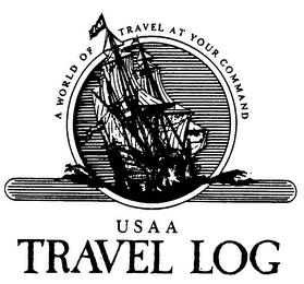 A WORLD OF TRAVEL AT YOUR COMMAND USAA TRAVEL LOG logo