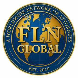 A WORLDWIDE NETWORK OF ATTORNEYS FLN GLOBAL EST. 2010 logo