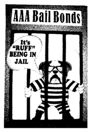 AAA BAIL BONDS IT'S "RUFF " BEING IN JAIL logo