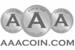 AAACOIN.COM IN GOD WE TRUST A EST 1996 IN GOD WE TRUST A EST 1996 IN GOD WE TRUST A EST 1996 logo