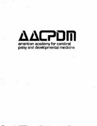 AACPDM AMERICAN ACADEMY FOR CEREBRAL PALSY AND DEVELOPMENTAL MEDICINE logo