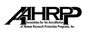 AAHRPP ASSOCIATION FOR THE ACCREDITATION OF HUMAN RESEARCH PROTECTION PROGRAMS, INC. logo