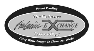 AALADIN EXCHANGE, THE EXCLUSIVE TECHNOLOGY, PATENT PENDING, USING WASTE ENERGY TO CLEAN OUR WORLD logo