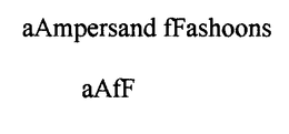 AAMPERSAND FFASHOONS,AAFF logo