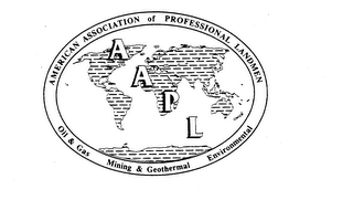 AAPL AMERICAN ASSOCIATION OF PROFESSIONAL LANDMEN OIL & GAS MINING & GEOTHERMAL ENVIRONMENTAL logo