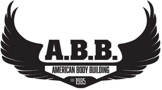 A.B.B. AMERICAN BODY BUILDING EST. 1985 logo