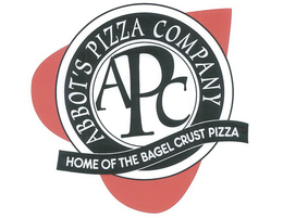 ABBOT'S PIZZA COMPANY APC HOME OF THE BAGEL CRUST PIZZA logo