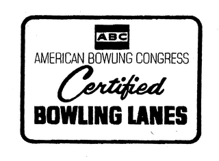 ABC AMERICAN BOWLING CONGRESS CERTIFIED BOWLING LANES logo