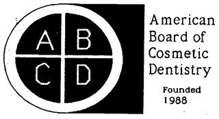ABCD AMERICAN BOARD OF COSMETIC DENTISTRY FOUNDED 1988 logo