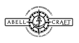 ABELL CRAFT MARINE * HAND-CARVED WOODEN BOATS * CHINCOTEAGUE ISLAND, VIRGINIA logo