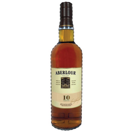 ABERLOUR ESTD 1879 ABERLOUR DISTILLERY SCOTLAND HIGHLAND SPEYSIDE AGED MALT 10 YEARS OLD JAMES FLEMING DISTILLED & BOTTLED IN SCOTLAND ABERLOUR DISTILLERY COMPANY LTD. ABERLOUR SPEYSIDE logo