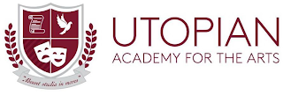 "ABEUNT STUDIA IN MORES" UTOPIAN ACADEMY FOR THE ARTS logo