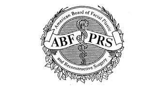 ABF PRS AMERICAN BOARD OF FACIAL PLASTIC AND RECONSTRUCTIVE SURGERY logo