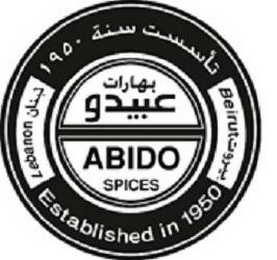 ABIDO SPICES LEBANON190 BEIRUT ESTABLISHED IN 1950 logo
