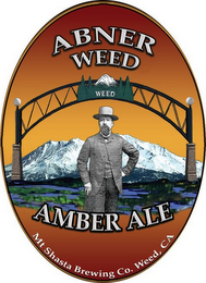 ABNER WEED WEED AMBER ALE MT SHASTA BREWING CO. WEED, CA logo