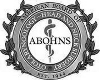 ABOHNS AMERICAN BOARD OF OTOLARYNGOLOGY- HEAD AND NECK SURGERY EST. 1924 logo