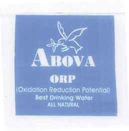 ABOVA ORP (OXIDATION REDUCTION POTENTIAL) BEST DRINKING WATER ALL NATURAL logo