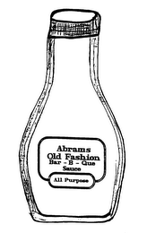 ABRAMS OLD FASHION BAR-B-QUE SAUCE ALL PURPOSE logo