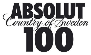 ABSOLUT COUNTRY OF SWEDEN 100 logo