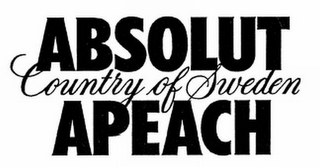 ABSOLUT COUNTRY OF SWEDEN APEACH logo