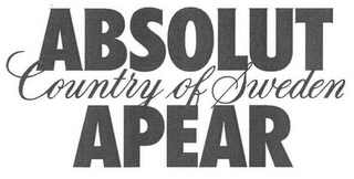 ABSOLUT COUNTRY OF SWEDEN APEAR logo