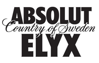 ABSOLUT COUNTRY OF SWEDEN ELYX logo