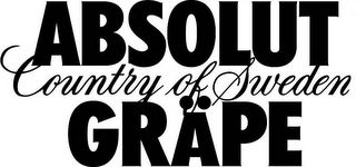 ABSOLUT COUNTRY OF SWEDEN GRÄPE logo