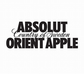 ABSOLUT COUNTRY OF SWEDEN ORIENT APPLE logo