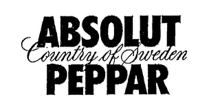 ABSOLUT COUNTRY OF SWEDEN PEPPAR logo