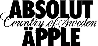 ABSOLUT COUNTRY OF SWEDEN ÄPPLE logo
